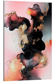 Tableau en aluminium Abstract Alchemy - Obsidian Bloom V - Philippe HUGONNARD