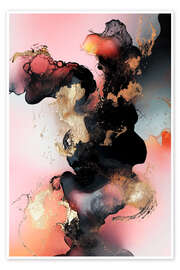 Poster Abstract Alchemy - Obsidian Bloom V