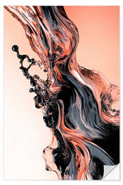 Wandsticker Abstract Alchemy - Copper Wave IV