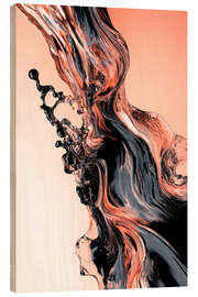 Holzbild Abstract Alchemy - Copper Wave IV