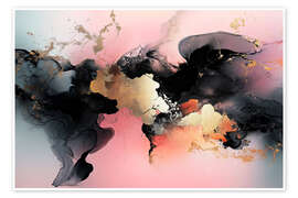 Poster Abstract Alchemy - Obsidian Bloom VI