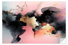 Wandsticker Abstract Alchemy - Obsidian Bloom VI