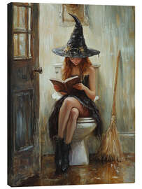 Leinwandbild Im Badezimmer an Halloween lesen - TAlex