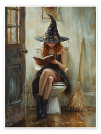 Wandbild Im Badezimmer an Halloween lesen - TAlex