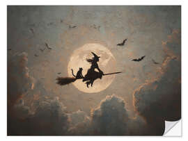 Wall sticker Witch Flying on a Broomstick - TAlex