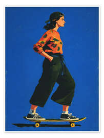 Wandbild Skater-Mädchen - DejaReve