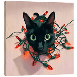 Holzbild Schuldiger Blick