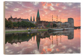Holzbild Bremen Schlachte bei Sonnenaufgang - Michael Valjak