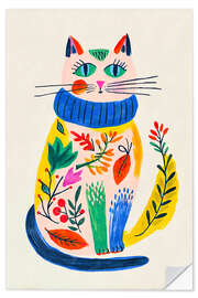 Wandsticker Herbstkatze