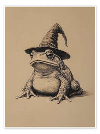 Wandbild Halloween Hexe Kröte - TAlex