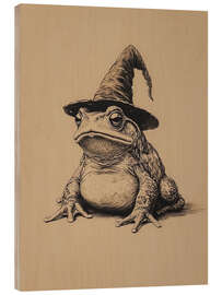 Holzbild Halloween Hexe Kröte - TAlex