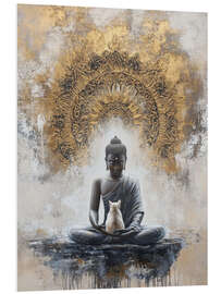 Hartschaumbild Meditation mit Katze