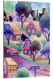 Tableau en aluminium Little Houses on a Street - Josh Byer