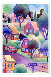 Wandbild Kleine Häuser in einer Straße - Josh Byer