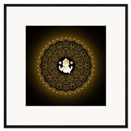 Gerahmter Kunstdruck Ganesha - Golden Spirit Serie