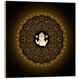 Holzbild Ganesha - Golden Spirit Serie