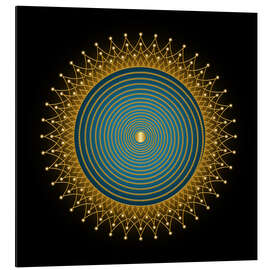 Alubild Lebensspirale Blau - Golden Spirit Serie