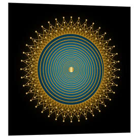 Hartschaumbild Lebensspirale Blau - Golden Spirit Serie