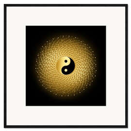 Gerahmter Kunstdruck Yin und Yang - Golden Spirit Serie