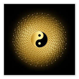 Wandbild Yin und Yang - Golden Spirit Serie - Grafikfreuden