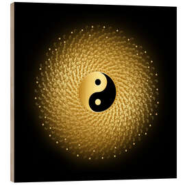 Holzbild Yin und Yang - Golden Spirit Serie
