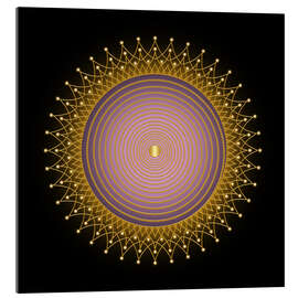 Acrylglasbild Lebensspirale Rose - Golden Spirit Serie