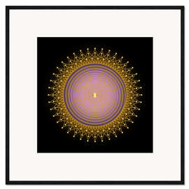 Gerahmter Kunstdruck Lebensspirale Rose - Golden Spirit Serie