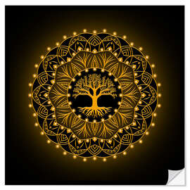 Wandsticker Baum des Lebens - Golden Spirit Serie