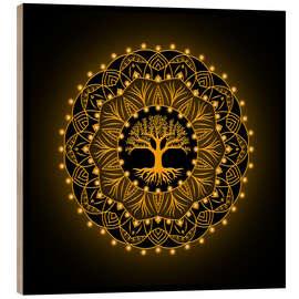 Holzbild Baum des Lebens - Golden Spirit Serie