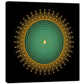 Leinwandbild Lebensspirale Smaragd - Golden Spirit Serie