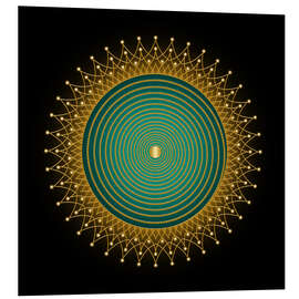 Hartschaumbild Lebensspirale Smaragd - Golden Spirit Serie