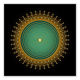 Poster Lebensspirale Smaragd - Golden Spirit Serie