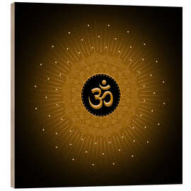 Holzbild Om - Golden Spirit Serie