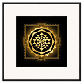 Gerahmter Kunstdruck Shri Yantra - Golden Spirit Serie