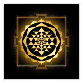 Wandbild Shri Yantra - Golden Spirit Serie - Grafikfreuden