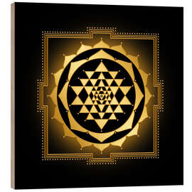 Holzbild Shri Yantra - Golden Spirit Serie