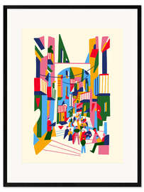 Gerahmter Kunstdruck Neapel, Straßenansicht