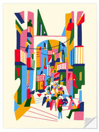 Wandsticker Neapel, Straßenansicht