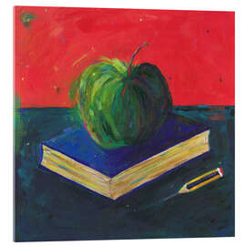 Acrylglasbild Apfel und Notizbuch - Dawn Underwood