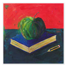 Wandbild Apfel und Notizbuch - Dawn Underwood