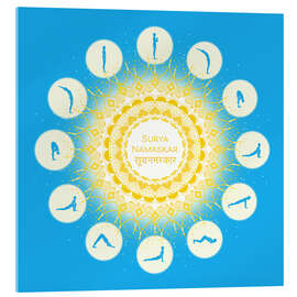 Acrylglasbild Yoga Sonnengruß - Surya Namaskar - Grafikfreuden