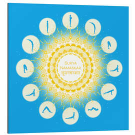 Alubild Yoga Sonnengruß - Surya Namaskar - Grafikfreuden