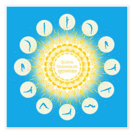 Wandbild Yoga Sonnengruß - Surya Namaskar - Grafikfreuden