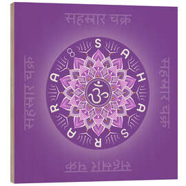 Holzbild Kronenchakra Energiebild - Sahasrara - Grafikfreuden