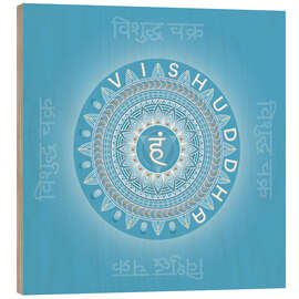 Holzbild Energiebild Hals-Chakra - Vishuddha