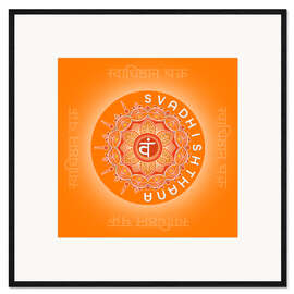 Gerahmter Kunstdruck Energiebild Sakralchakra - Svadhishthana