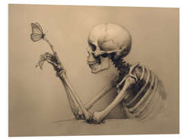 Hartschaumbild Halloween Totenkopf und Schmetterling