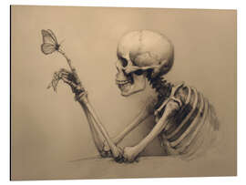 Magnettafel Halloween Totenkopf und Schmetterling