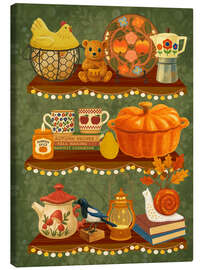 Leinwandbild Herbstregal