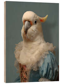 Holzbild Der blaue Papagei - Sammlung "Les Plumées" - Philippe Tyberghien